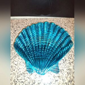 Turquoise Color Sea Shell Shaped Soap Dish By HomeGoods. NWT.